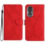 For Honor 80 Stitching Embossed Leather Phone Case(Red)