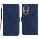 For Honor 80 Stitching Embossed Leather Phone Case(Blue)