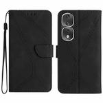 For Honor 80 Pro Stitching Embossed Leather Phone Case(Black)