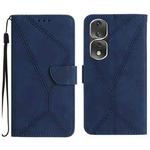 For Honor 80 Pro Stitching Embossed Leather Phone Case(Blue)