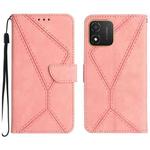 For Honor X5 4G Stitching Embossed Leather Phone Case(Pink)