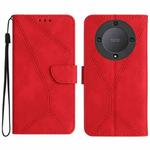 For Honor X9a 5G /Magic5 Lite Stitching Embossed Leather Phone Case(Red)