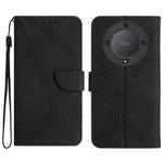 For Honor X9a 5G /Magic5 Lite Stitching Embossed Leather Phone Case(Black)