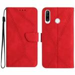 For Huawei P30 Lite/nova 4e Stitching Embossed Leather Phone Case(Red)