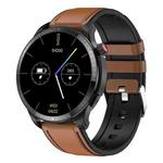 T52 1.39 inch IP67 Waterproof Leather Band Smart Watch Supports Bluetooth Call / Blood Oxygen / Body Temperature Monitoring(Brown)