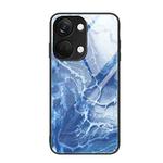 For OnePlus Ace 2V Marble Pattern Glass Protective Phone Case(Blue Ocean)