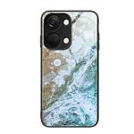 For OnePlus Ace 2V Marble Pattern Glass Protective Phone Case(Beach)
