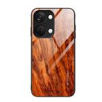 For OnePlus Ace 2V Wood Grain Glass Phone Case(Light Brown)