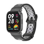 For Redmi Watch 3 Mijobs Square Hole Breathable TPU Watch Band(Black Grey)