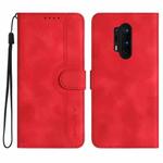 For OnePlus 8 Pro Heart Pattern Skin Feel Leather Phone Case(Red)