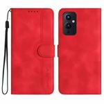 For OnePlus 9 Heart Pattern Skin Feel Leather Phone Case(Red)