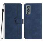 For OnePlus Nord 2 5G Heart Pattern Skin Feel Leather Phone Case(Royal Blue)