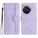 For OnePlus 12 Heart Pattern Skin Feel Leather Phone Case(Purple)