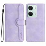 For OnePlus Ace 2V Heart Pattern Skin Feel Leather Phone Case(Purple)