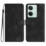 For OnePlus Ace 2V Heart Pattern Skin Feel Leather Phone Case(Black)