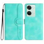 For OnePlus Ace 2V Heart Pattern Skin Feel Leather Phone Case(Light Blue)