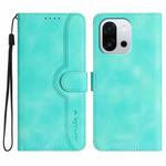 For OnePlus 13T Heart Pattern Skin Feel Leather Phone Case(Light Blue)