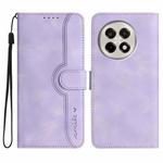 For OnePlus Ace 5 / 13R Global Heart Pattern Skin Feel Leather Phone Case(Purple)
