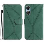 For OPPO A17 / A17K Stitching Embossed Leather Phone Case(Green)