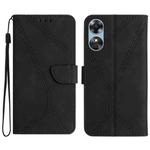 For OPPO A17 / A17K Stitching Embossed Leather Phone Case(Black)