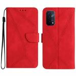 For OPPO A54 5G / A74 5G Stitching Embossed Leather Phone Case(Red)