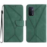 For OPPO A54 5G / A74 5G Stitching Embossed Leather Phone Case(Green)