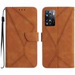 For OPPO A57 4G / A77 4G Stitching Embossed Leather Phone Case(Brown)