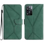 For OPPO A57 4G / A77 4G Stitching Embossed Leather Phone Case(Green)