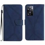 For OPPO A57 4G / A77 4G Stitching Embossed Leather Phone Case(Blue)