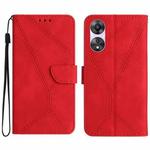 For OPPO A78 5G Stitching Embossed Leather Phone Case(Red)