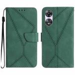 For OPPO A78 5G Stitching Embossed Leather Phone Case(Green)