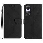 For OPPO A78 5G Stitching Embossed Leather Phone Case(Black)