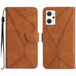 For OPPO Reno7 A JP Stitching Embossed Leather Phone Case(Brown)