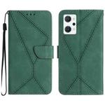 For OPPO Reno7 A JP Stitching Embossed Leather Phone Case(Green)