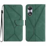 For OPPO Reno8 T 5G/A1 Pro 5G Stitching Embossed Leather Phone Case(Green)