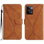 For OPPO Reno9/Reno9 Pro 5G Stitching Embossed Leather Phone Case(Brown)