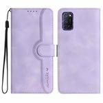 For OPPO A52 / A72 / A92 Heart Pattern Skin Feel Leather Phone Case(Purple)