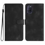 For OPPO A52 / A72 / A92 Heart Pattern Skin Feel Leather Phone Case(Black)