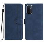 For OPPO A74 5G/A93 5G/A54 5G Heart Pattern Skin Feel Leather Phone Case(Royal Blue)