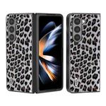 For Samsung Galaxy Z Fold5 ABEEL Black Edge Leopard Phone Case(Silver)