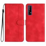 For Realme 7/Narzo 20 Pro Heart Pattern Skin Feel Leather Phone Case(Red)