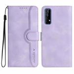 For Realme 7/Narzo 20 Pro Heart Pattern Skin Feel Leather Phone Case(Purple)