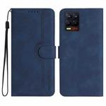 For Realme 8 4G / 8 Pro Heart Pattern Skin Feel Leather Phone Case(Royal Blue)