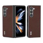 For Samsung Galaxy Z Fold5 ABEEL Genuine Leather Luxury Series Phone Case(Coffee)