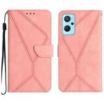 For Realme 9i / OPPO A36 4G Stitching Embossed Leather Phone Case(Pink)