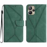 For Realme 10 5G / 9i 5G Stitching Embossed Leather Phone Case(Green)