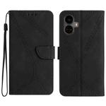 For Realme 10 Pro+ Stitching Embossed Leather Phone Case(Black)