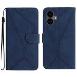For Realme 10 Pro+ Stitching Embossed Leather Phone Case(Blue)