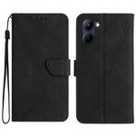 For Realme C33 2023 / 2022 Stitching Embossed Leather Phone Case(Black)