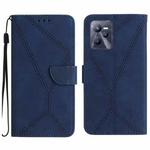 For Realme C35 Stitching Embossed Leather Phone Case(Black)